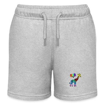 LGBT Gay Pride Girafe Arc-en-ciel Drapeau arc-en-ciel - Short de jogging enfant bio Stanley/Stella - gris chiné - Devant