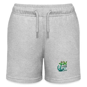 Krebsbewusstsein Brust Phrase Stärker als Sturm - Kinder Organic Joggingshorts Mini Bolter von Stanley/Stella - Grau meliert - Vorne