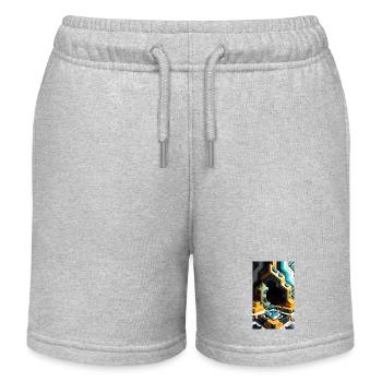 Fantastische Blöcke in einer 3D-Welt - Kinder Organic Joggingshorts Mini Bolter von Stanley/Stella - Grau meliert - Vorne