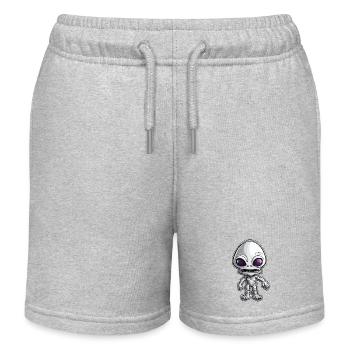 Alien / Außerirdisch / Ufo / Area 51 / All / Mars - Kids Organic Sweat Shorts by Stanley/Stella - heather grey - Front