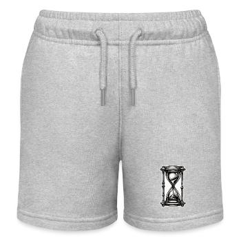 Hourglass / Timepiece / Antique /Grains of Sand / Drain - Kids Organic Sweat Shorts by Stanley/Stella - heather grey - Front