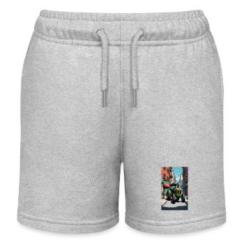 Tractor on farmers' protest - Kids Organic Sweat Shorts by Stanley/Stella - heather grey - Front