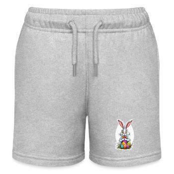 Osterhase / Ostern / Eier / Feiertage / Osterfest - Kinder Organic Joggingshorts Mini Bolter von Stanley/Stella - Grau meliert - Vorne