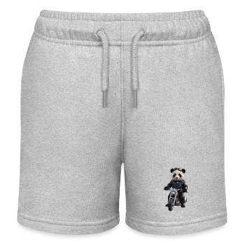 Panda motard - Short de jogging enfant bio Stanley/Stella - gris chiné - Devant