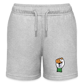 Indien Flagge Faust - Kinder Organic Joggingshorts Mini Bolter von Stanley/Stella - Grau meliert - Vorne