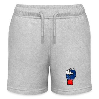 Poing de drapeau de la Russie utilisé - Short de jogging enfant bio Stanley/Stella - gris chiné - Devant