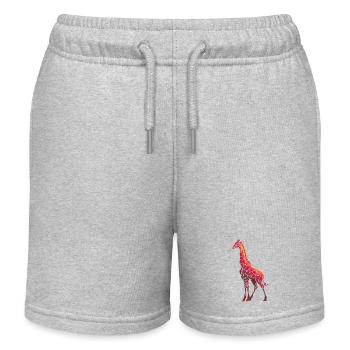 Giraffen-Kunst - Kinder Organic Joggingshorts Mini Bolter von Stanley/Stella - Grau meliert - Vorne