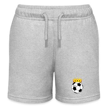 Football avec couronne pour roi ou reine - Short de jogging enfant bio Stanley/Stella - gris chiné - Devant