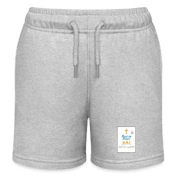 Gedenkdesign Frieden und Glaube Ironisch - Kinder Organic Joggingshorts Mini Bolter von Stanley/Stella - Grau meliert - Vorne