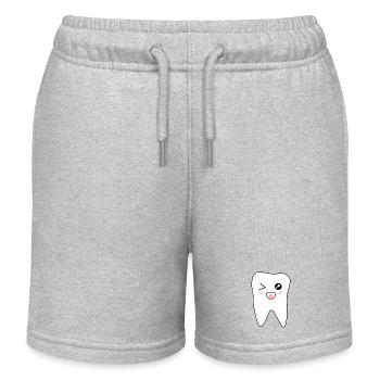 Tooth, Teeth, Dentist Gift - Kids Organic Sweat Shorts by Stanley/Stella - heather grey - Front