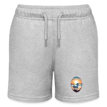 Pferd am Strand - Kinder Organic Joggingshorts Mini Bolter von Stanley/Stella - Grau meliert - Vorne