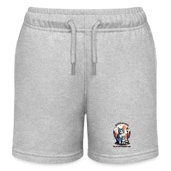 Chats des rues mignons - Short de jogging enfant bio Stanley/Stella - gris chiné - Devant