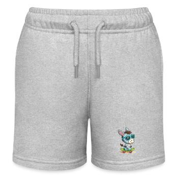 Cool Skater Donkey Tee - Kids Organic Sweat Shorts by Stanley/Stella - heather grey - Front