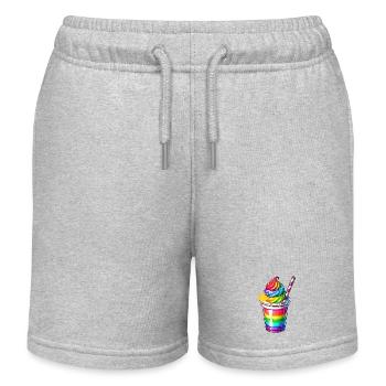 Pleasure for the Senses:Rainbow Milkshake Mug - Kids Organic Sweat Shorts by Stanley/Stella - heather grey - Front