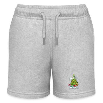 HAPPY CHRISTMAS | Weihnachtsbaum - Kinder Organic Joggingshorts Mini Bolter von Stanley/Stella - Grau meliert - Vorne