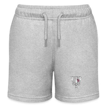 Cage thoracique squelette avec cœur - Short de jogging enfant bio Stanley/Stella - gris chiné - Devant