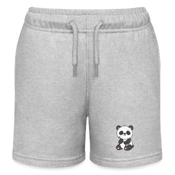 Panda Panda Bear - Kids Organic Sweat Shorts by Stanley/Stella - heather grey - Front