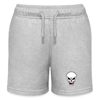 Crâne Rebelle avec sucette rouge - Short de jogging enfant bio Stanley/Stella - gris chiné - Devant