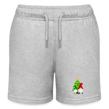 Wichtel vor dem Tannenbaum - Kinder Organic Joggingshorts Mini Bolter von Stanley/Stella - Grau meliert - Vorne