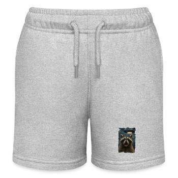  Waschbär Raccoon UFO Alien Weirdcore Aesthetic - Kinder Organic Joggingshorts Mini Bolter von Stanley/Stella - Grau meliert - Vorne