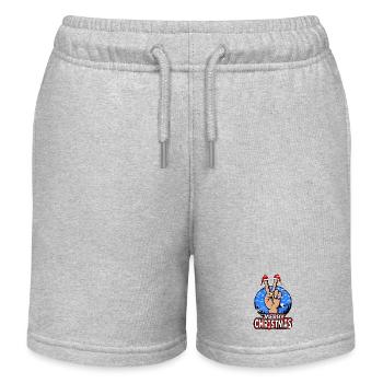 Merry Christmas Peace Sign Motif - Kids Organic Sweat Shorts by Stanley/Stella - heather grey - Front