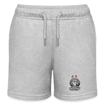Frohe Weihnachten Peace Sign Design - Kinder Organic Joggingshorts Mini Bolter von Stanley/Stella - Grau meliert - Vorne