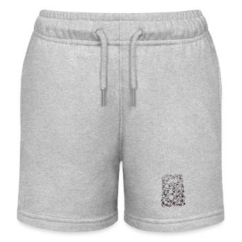 Motif de dentelle soufflée par feuilles - Short de jogging enfant bio Stanley/Stella - gris chiné - Devant