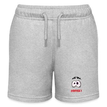 Ich brauche Kaffee! Lustiges Comic-Motiv - Kinder Organic Joggingshorts Mini Bolter von Stanley/Stella - Grau meliert - Vorne