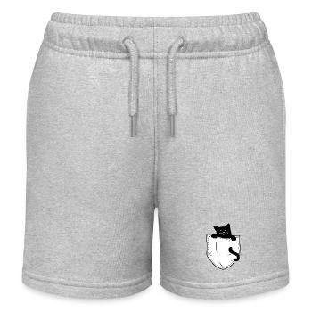 Verschmuste Mieze – Deine persönliche Taschenkatze - Kinder Organic Joggingshorts Mini Bolter von Stanley/Stella - Grau meliert - Vorne