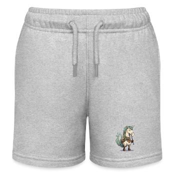 Motif de cornemuse licorne - Short de jogging enfant bio Stanley/Stella - gris chiné - Devant