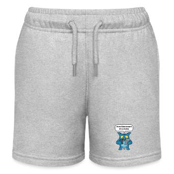 Screen time too low! Zooki Mobile Phone Addiction - Kids Organic Sweat Shorts by Stanley/Stella - heather grey - Front