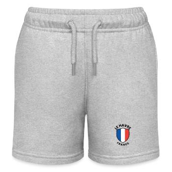 Drapeau français avec bleu et blanc rouge - Short de jogging enfant bio Stanley/Stella - gris chiné - Devant