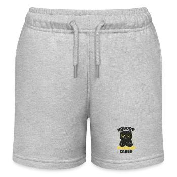 Nobody Freakin' Cares - Kids Organic Sweat Shorts by Stanley/Stella - heather grey - Front
