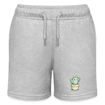 Kaktusblüten-Kawaii im Topf - Kinder Organic Joggingshorts Mini Bolter von Stanley/Stella - Grau meliert - Vorne