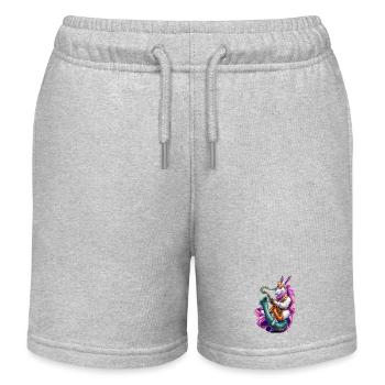 Sparkling Unicorn Saxophone - Kids Organic Sweat Shorts by Stanley/Stella - heather grey - Front