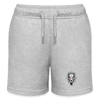 Schamanischer Säbelzahn-Wolfsschädel Rote Augen - Kinder Organic Joggingshorts Mini Bolter von Stanley/Stella - Grau meliert - Vorne