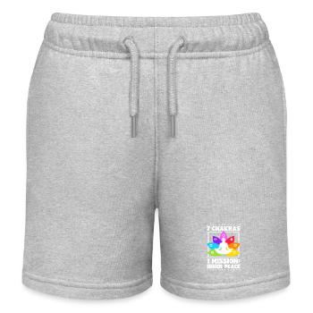 7 Chakras – Inner Peace - Kids Organic Sweat Shorts by Stanley/Stella - heather grey - Front