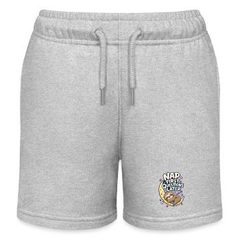 NAP FIRST QUESTIONS LATER Faultier - Kinder Organic Joggingshorts Mini Bolter von Stanley/Stella - Grau meliert - Vorne