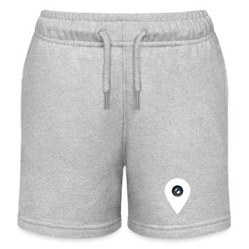 Fotografie-Standort-Pin-Kamera-Linsen-Grafik - Kinder Organic Joggingshorts Mini Bolter von Stanley/Stella - Grau meliert - Vorne