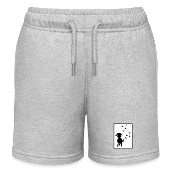 Pfotenspuren: Hundesilhouette - Kinder Organic Joggingshorts Mini Bolter von Stanley/Stella - Grau meliert - Vorne