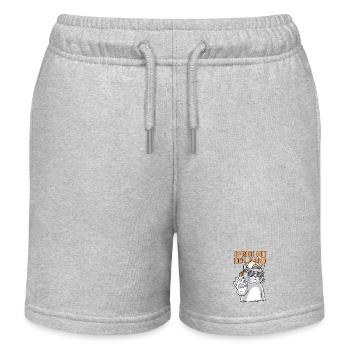 Lustiger Spruch Mit Der Hand Katze - Kinder Organic Joggingshorts Mini Bolter von Stanley/Stella - Grau meliert - Vorne