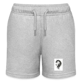Horse head painted - Kids Organic Sweat Shorts by Stanley/Stella - heather grey - Front
