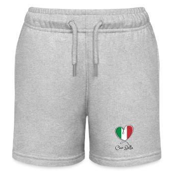 Italy Flag Heart Line Art - Kids Organic Sweat Shorts by Stanley/Stella - heather grey - Front