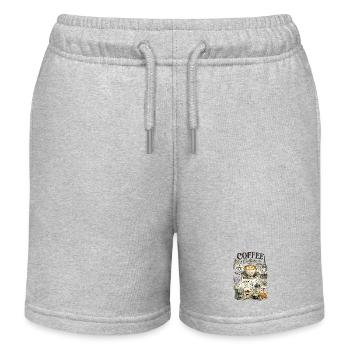 Vintage Pariser Collage-Kaffeekultur - Kinder Organic Joggingshorts Mini Bolter von Stanley/Stella - Grau meliert - Vorne