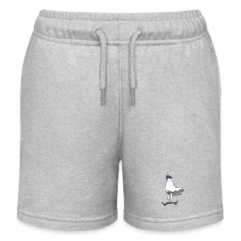 Ghost on the skateboard - Kids Organic Sweat Shorts by Stanley/Stella - heather grey - Front