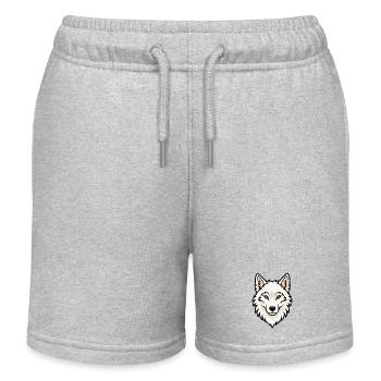 Arctic Wolf Head Arctic Wilderness Nature - Kids Organic Sweat Shorts by Stanley/Stella - heather grey - Front