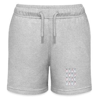 Hasenfeier in rosa und hellblau. - Kinder Organic Joggingshorts Mini Bolter von Stanley/Stella - Grau meliert - Vorne