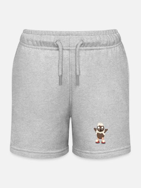 Pittiplatsch, der Liebe - Kinder Organic Joggingshorts Mini Bolter von Stanley/Stella - Grau meliert