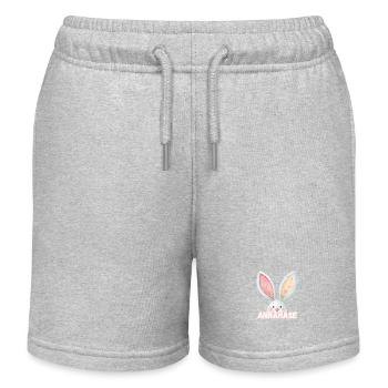 Nom Anna Lapin Annahase Nom de l’animal - Short de jogging enfant bio Stanley/Stella - gris chiné - Devant