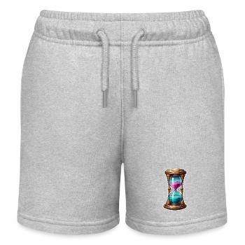 Hourglass / Timepiece / Antique /Grains of Sand / Drain - Kids Organic Sweat Shorts by Stanley/Stella - heather grey - Front